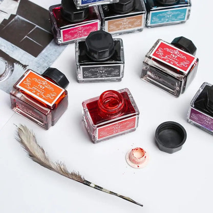 15ml Carbon-Free Fountain Pen Ink — Non-Carbon Ink Bottle for Stationery & Printing