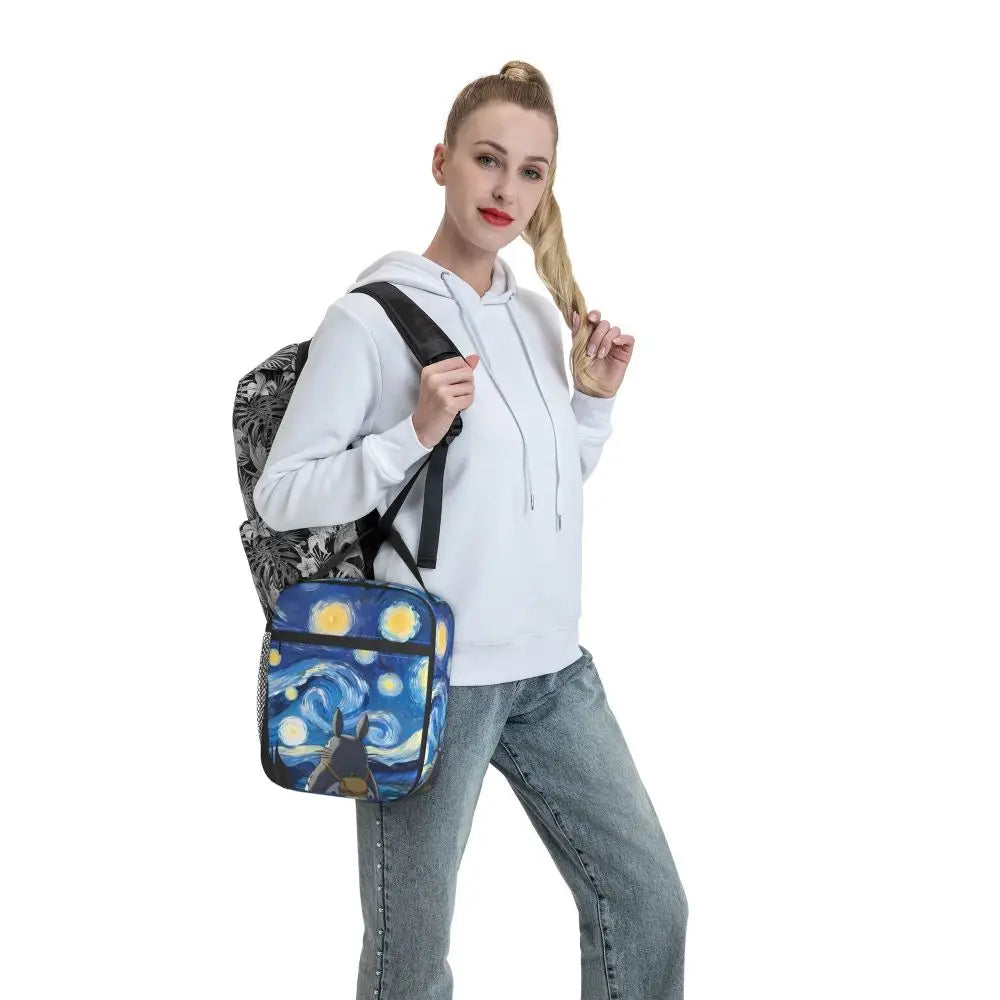 Totoro Miyazaki Anime Insulated Lunch Tote Bag – Portable Thermal Cooler for School & Office