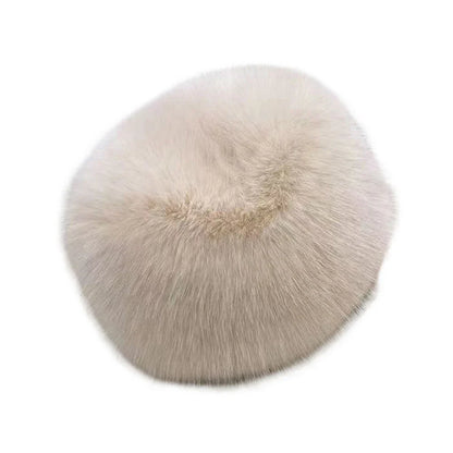 Women’s Winter Fluffy Fur Hat – Thick Warm Faux Fur Ski Cap, Russian Mink Fisherman Style, Windproof