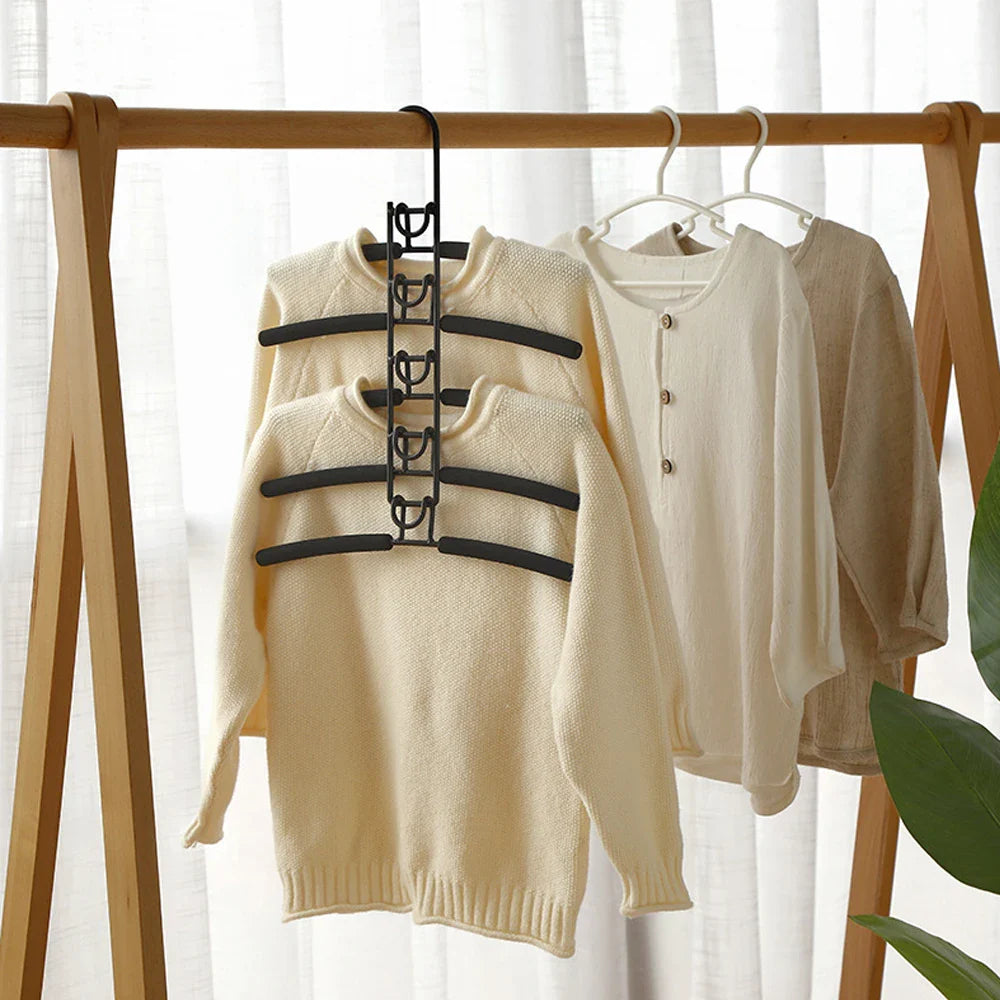 Wall-Mounted Clothes Drying Rack – 5-Layer Detachable Indoor Hanger for Space-Saving Home Storage