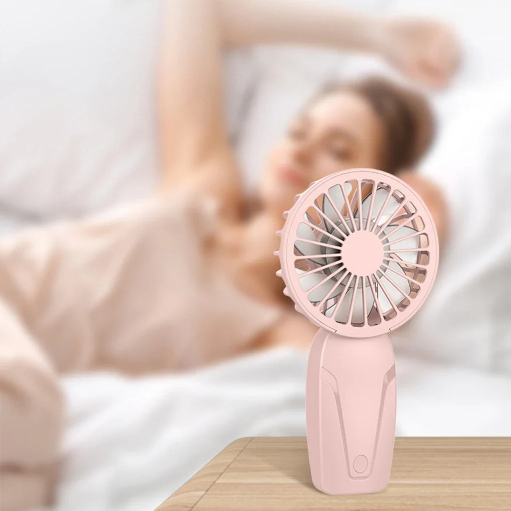 Portable Handheld Mini Fan – Lightweight ABS USB Rechargeable Pocket Fan for On-the-Go Cooling