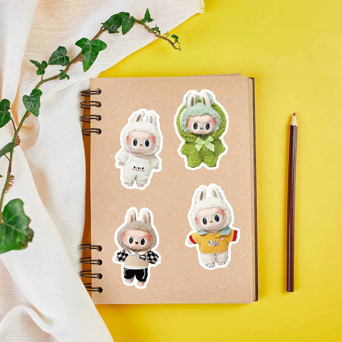 50pcs Cute Labubu Doll Graffiti Stickers 4x7cm – Skateboard, Suitcase, Guitar Decor Party Favor Gift for Kids   2/2