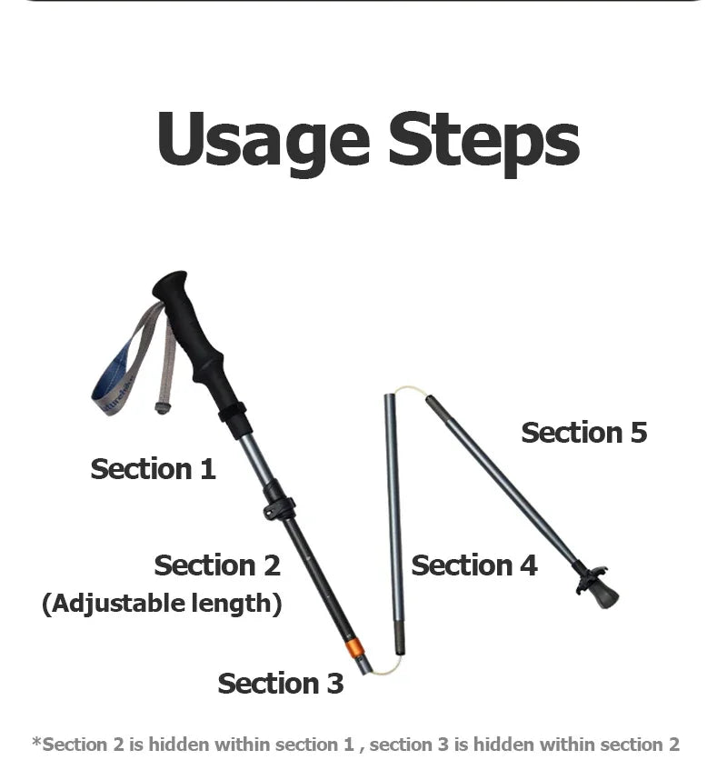 Naturehike Lightweight Trekking Poles – Carbon Fiber & Aluminum Alloy Folding Walking Sticks for Hiking & Climbing