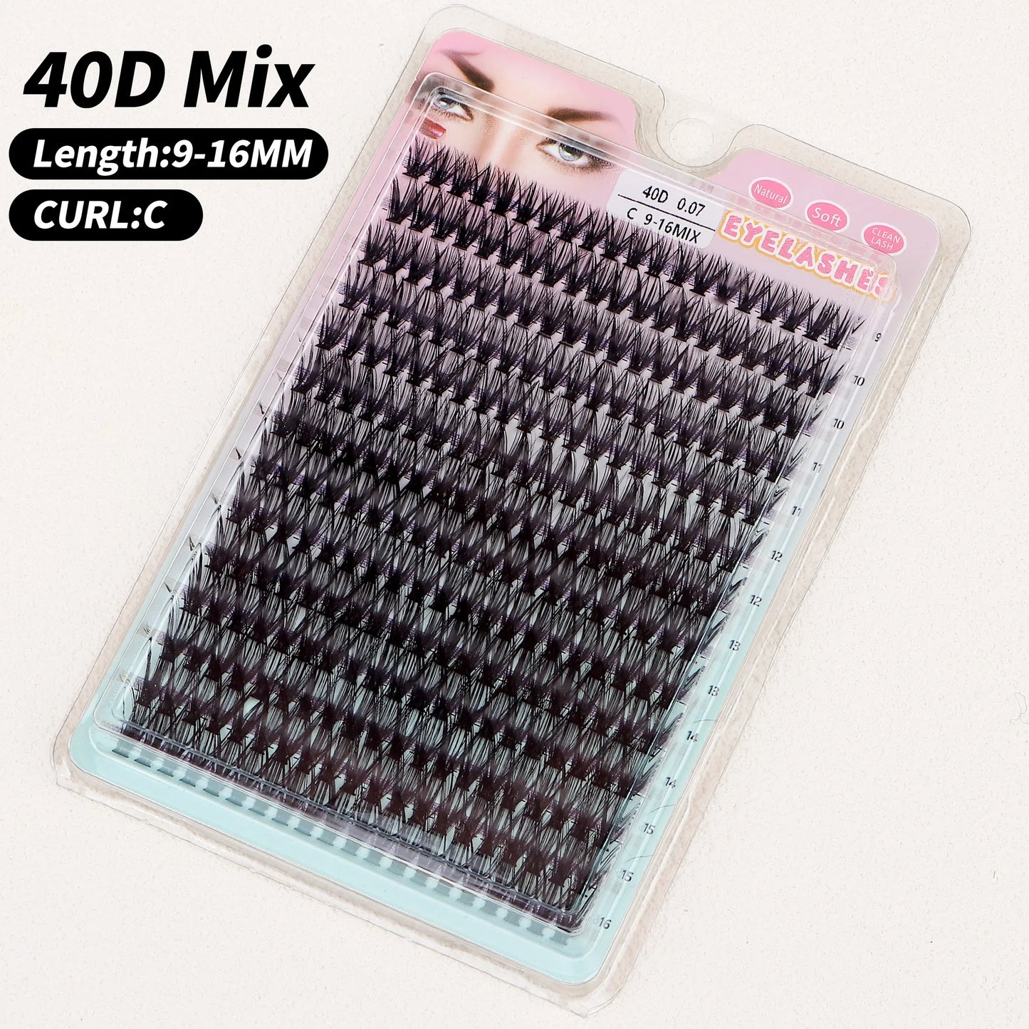 Individual Cluster Lashes – 20-100D Natural Look DIY Eyelash Extensions, 280pcs Mixed Tray Volume Lashes