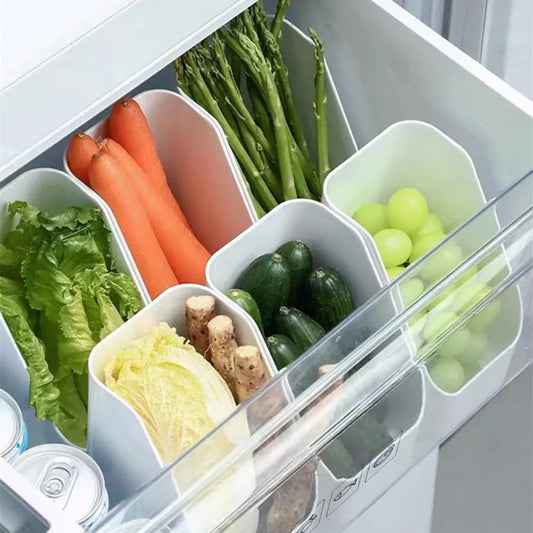 Refrigerator Organizer Bins - Transparent Food Sorting and Seasoning Storage Box - Kitchen Fridge Storage Organizer