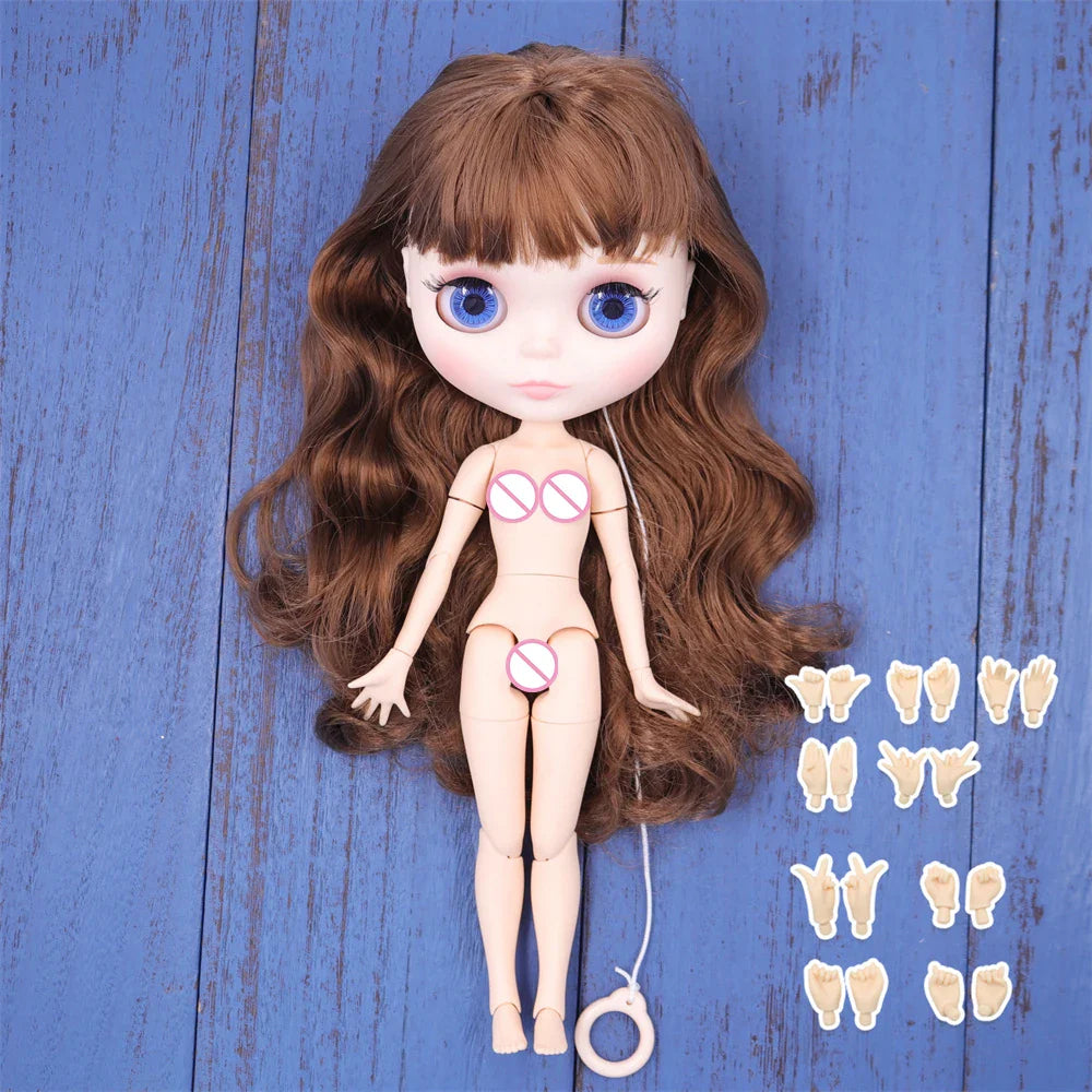 ICY DBS Blyth Doll – 1/6 BJD Customized Nude Joint Body, White Skin Glossy & Matte Face, 30cm Girl Toy Gift