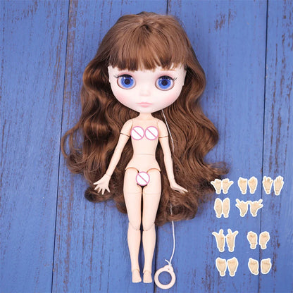 ICY DBS Blyth Doll – 1/6 BJD Customized Nude Joint Body, White Skin Glossy & Matte Face, 30cm Girl Toy Gift