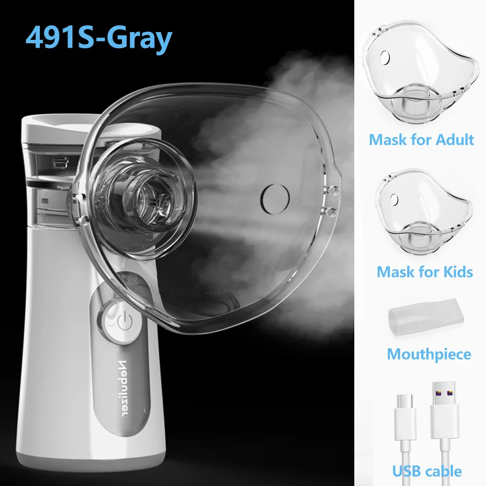 KIUZOU Silent Handheld Mesh Nebulizer – Portable Asthma Inhaler & Mini Humidifier for Kids & Adults