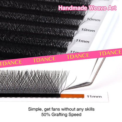 TDANCE 3D–6D Premade Fan Eyelash Extensions – W Style Faux Mink Natural Soft Volume Bloom Lashes