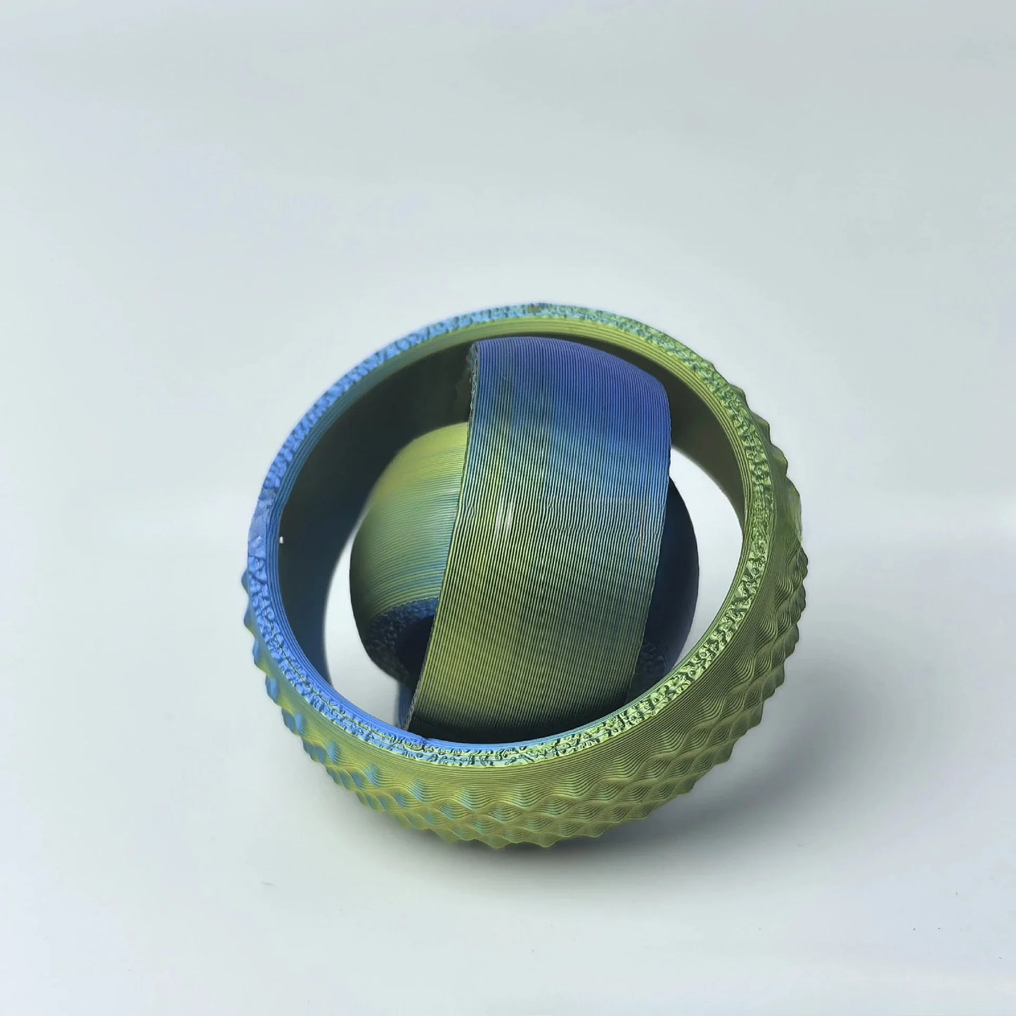 3D Printed Rotating O-Shaped Fidget Ball – Universal Gyroscope Toy for Anxiety Relief & Stress Decompression