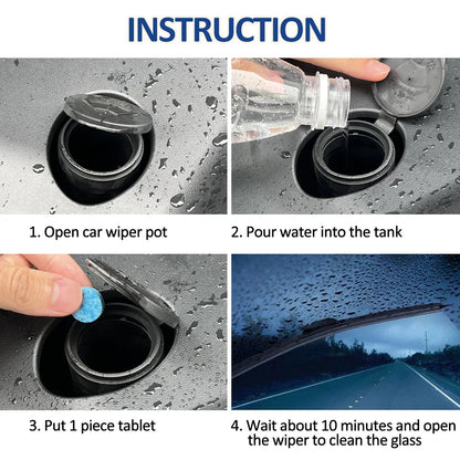 Car Windshield Glass Cleaner Effervescent Tablets: Windscreen Wiper Solid Cleaner - Toilet Cleaning Car Accessories