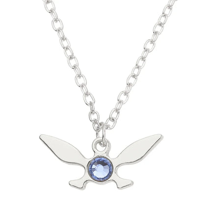 Silver Butterfly Crystal Necklace – Unisex Cosplay Jewelry Gift for Women & Men