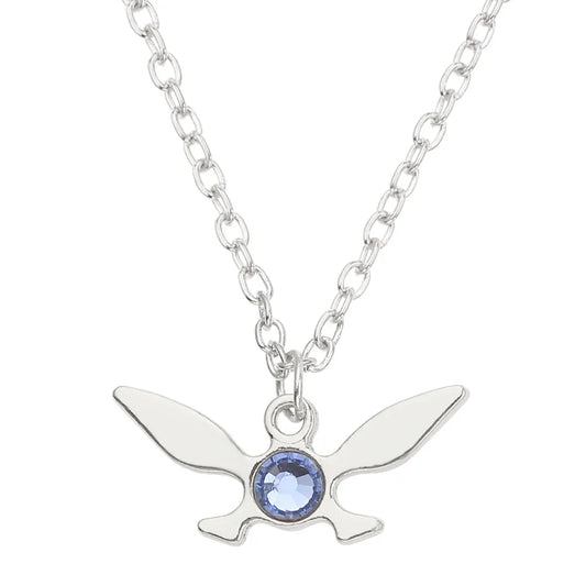 Silver Butterfly Crystal Necklace – Unisex Cosplay Jewelry Gift for Women & Men