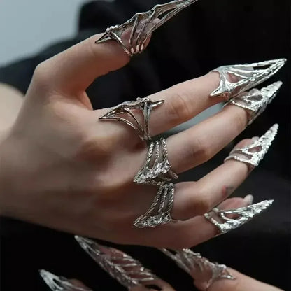 New Gothic Rock Punk Fingertip Nail Ring | Metal Manicure Jewelry Accessories for Women, Party & Gift for Girlfriends