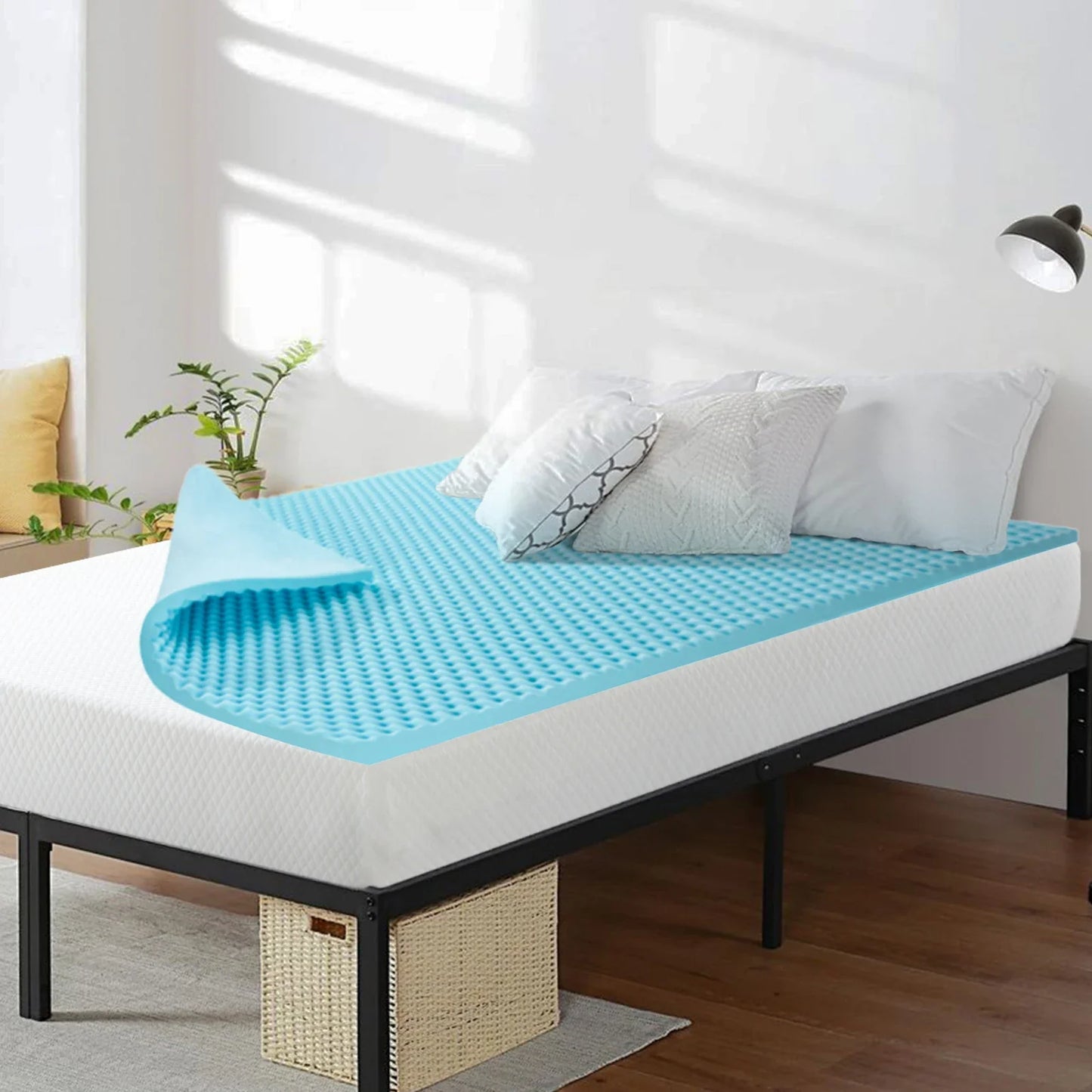 2", 3", 4" Full Memory Foam Mattress Topper - Gel-Infused Comfort Pad for Full/Double Bed, Soft Foam Mattress