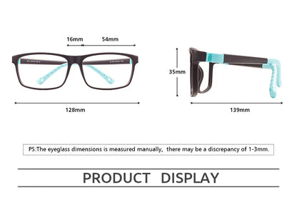 Colorful TR90 Rectangular Full-Rim Glasses Frame – Flexible, Comfortable & Durable Optical Frame for Boys and Girls Prescription Lenses