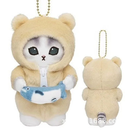 Kawaii Mofusand Shark Cat Keychain – Cute Cartoon Pendant Doll for Backpack & Decor