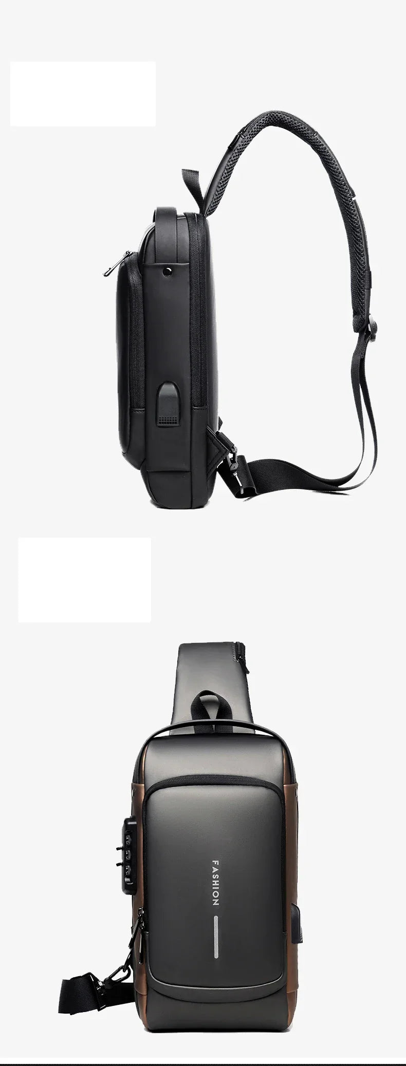 Designer Multifunction Anti-Theft USB Shoulder Bag – Travel Crossbody Messenger Sling Chest Bag for Men, Luxury Brand