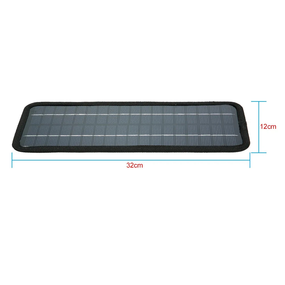 12V Solar Trickle Charger — Portable Waterproof Solar Battery Maintainer for Car