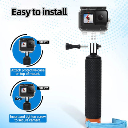 GoPro Floating Hand Grip Waterproof Handle & Selfie Stick - For GoPro Hero 13/12/11/10/9/8/7/6/5, Insta360 X4/X3, DJI Action 4/3