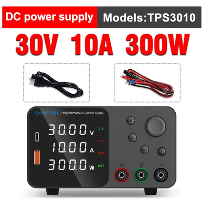 Lab Bench Switching Power Supply – Adjustable 30V 10A, 60V 5A, 120V Digital Voltage Stabilizer for Laboratory