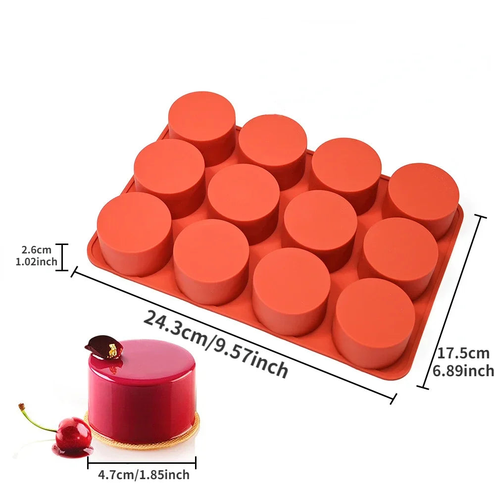 Cylinder-Shaped Silicone Mold — DIY Soap, Chocolate, Cookie Sandwich, Jelly, Pudding & Candy Baking Tool