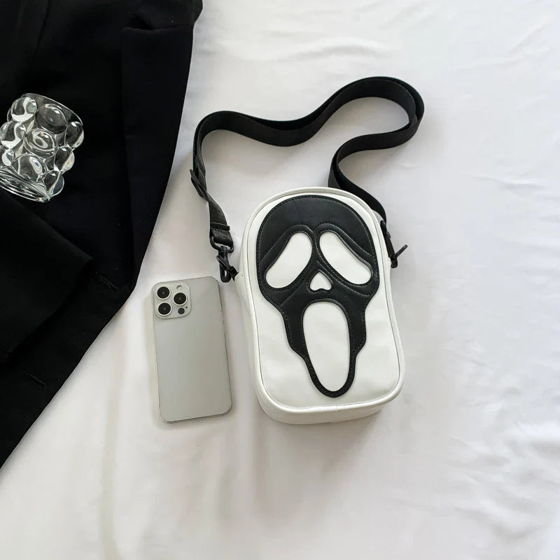 Halloween Ghost Crossbody Bag — Skull Shoulder Bag for Women & Girls, Y2K Punk Hiphop Skeleton Handbag