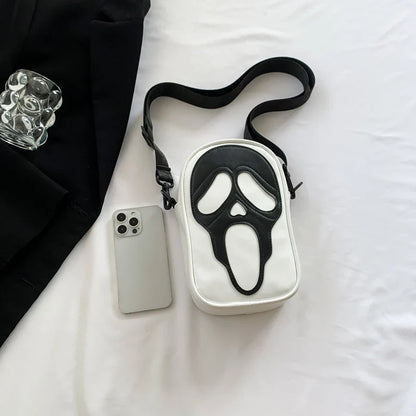 Halloween Ghost Crossbody Bag — Skull Shoulder Bag for Women & Girls, Y2K Punk Hiphop Skeleton Handbag