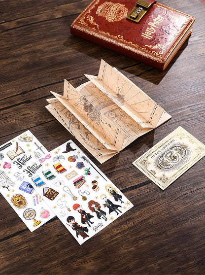 2024 New Harry Potter Four Academy Retro Notebook - A5 Cartoon Log Writing Book, Color Pages, Student & Birthday Gift