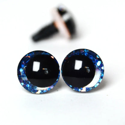 20pcs 3D Cartoon Glitter Doll Safety Eyes – Strange Eyes with Hard Washer, 16mm-30mm for Toys