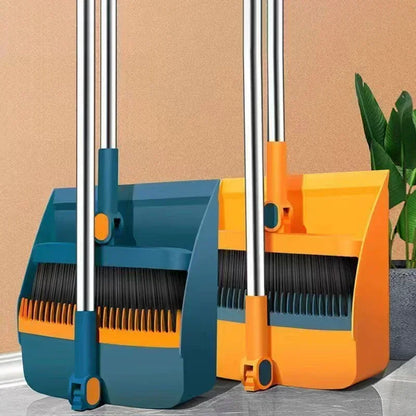 Household Broom and Dustpan Set - Individual Sweep Broom with Foldable Garbage Shovel and Brush Head