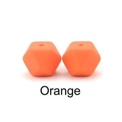 LOFCA 10PCS Hexagon Silicone Beads (14mm/17mm) – DIY Jewelry Making & Pacifier Chain Accessories Bulk Set