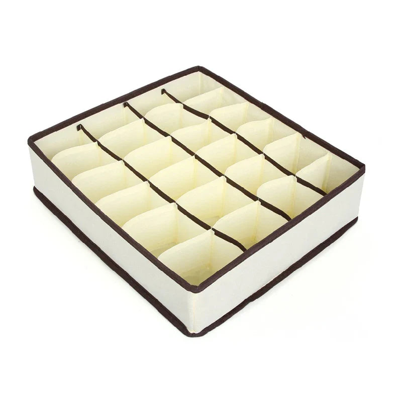 Foldable Underwear & Sock Organizer Box – Wardrobe Drawer Storage Divider for Bras, Pants, Scarves & Ties Closet Organizer