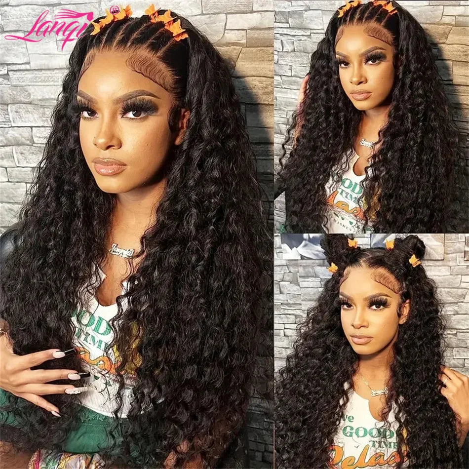 250% Curly Human Hair Lace Front Wig – Deep Wave Brazilian Remy 13x4 Water Wave Lace Frontal Wig