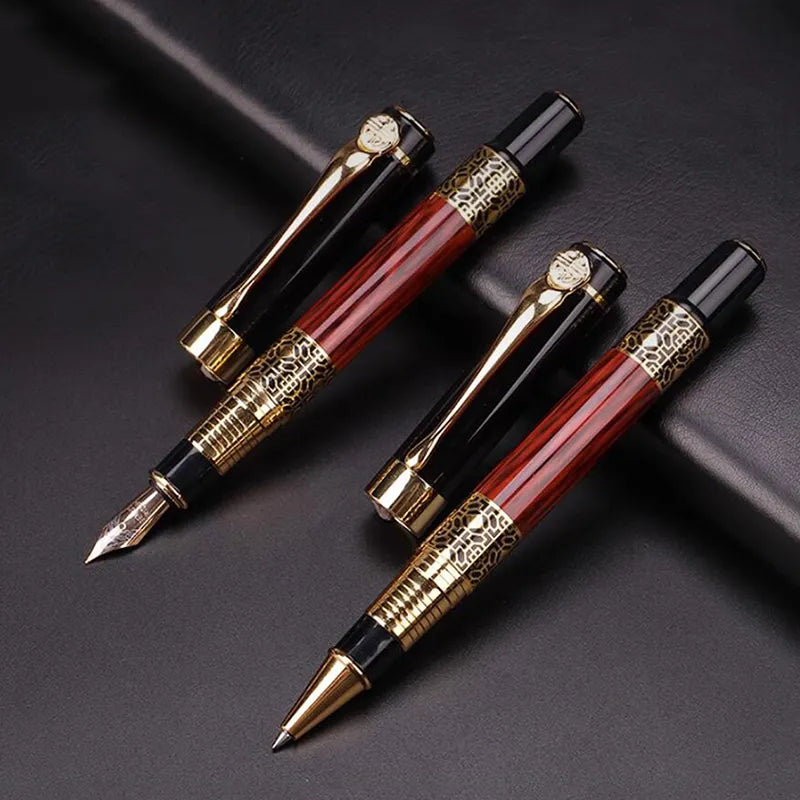Metal Wood Grain Fountain Pen - High-Quality School Supplies for Students, Ballpoint & Fountain Pen Stationery