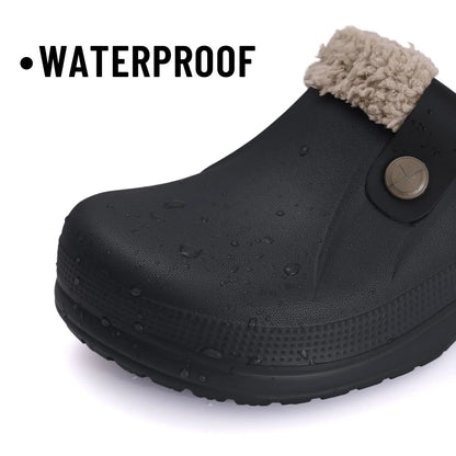 Bebealy Casual Women’s Garden Shoes & Warm Fluffy Men’s Waterproof Winter Slippers – Outdoor Antiskid Classic Leopard Design