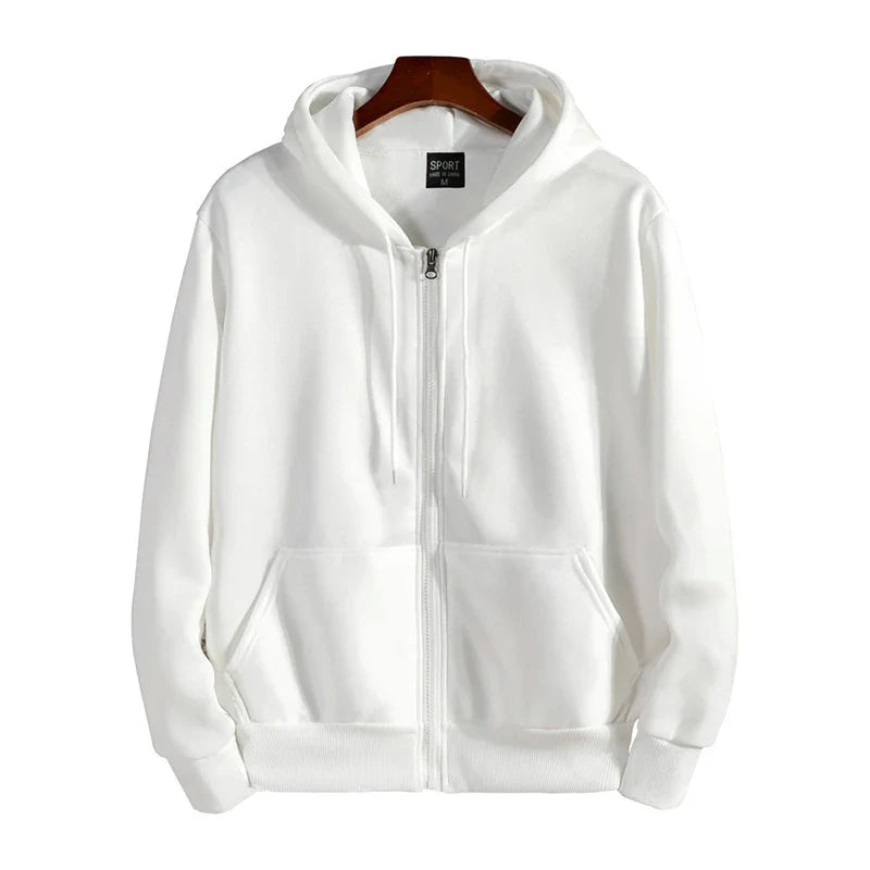 Men’s Zipper Hoodie – Autumn Winter Long Sleeve Casual Sportswear Hooded Sweatshirt Loose Fit