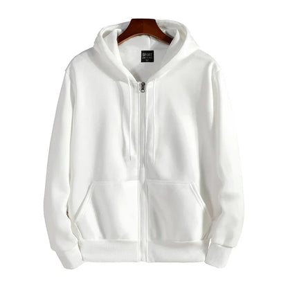 Men’s Zipper Hoodie – Autumn Winter Long Sleeve Casual Sportswear Hooded Sweatshirt Loose Fit