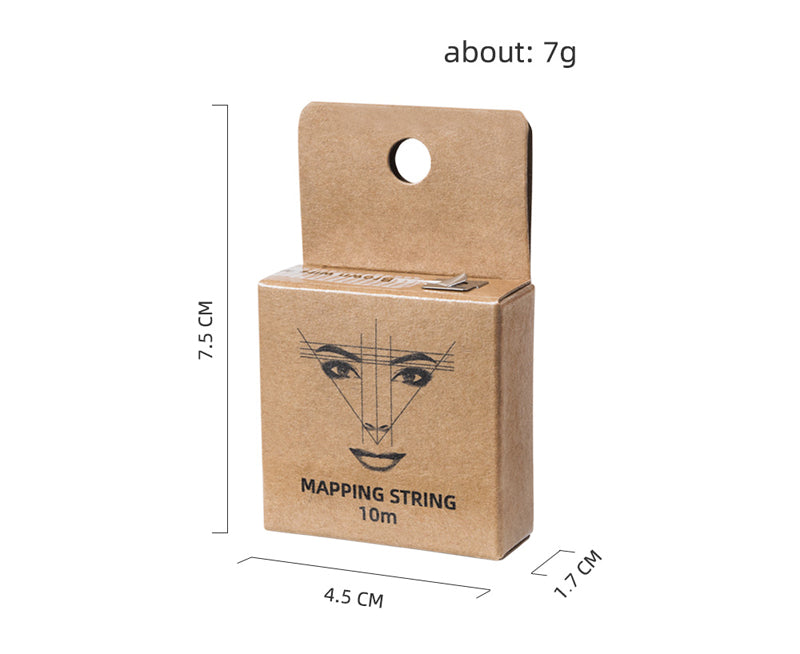 10m Pre-Inked Mapping String for Eyebrows – Microblading & PMU Marker Thread in Box for Tattoo Brow Mapping