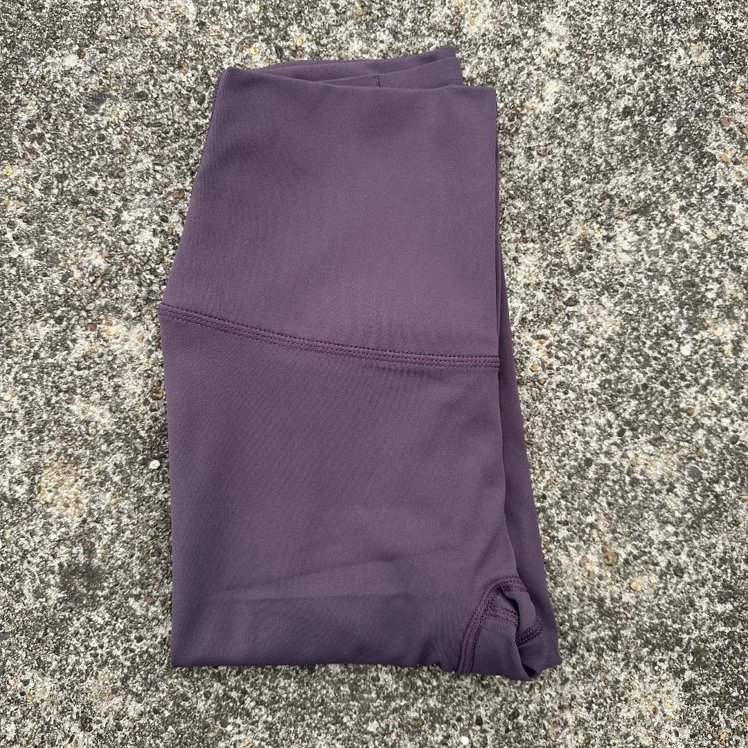 High Waist Women's Yoga Leggings - Solid Color Cropped Gym & Training Pants with Back Pocket