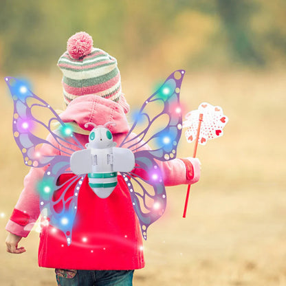 Electric Butterfly Fairy Wings with Lights — Moving Elf Angel Wings for Kids Cosplay & Dress Up