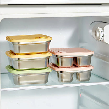 WORTHBUY 304 Stainless Steel Lunch Box with Lid — Portable Leak-Proof Stackable Bento Box for Fruit, Salad, and Food Storage, Ideal for Students