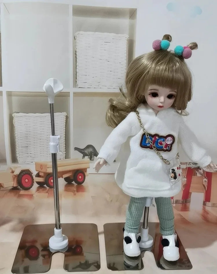 Adjustable Stainless Steel Doll Stand — 1/3, 1/4, 1/6 Universal Display Holder for BJD Dolls