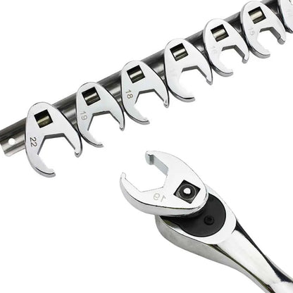 10pcs 3/8" Drive Crowfoot Wrench Set — 10-22mm Metric Open-End Spanners for Torque Wrench