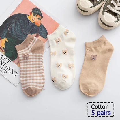 5/10 Pairs Striped Harajuku Retro Socks - Casual, Breathable Cotton Socks for Men & Women