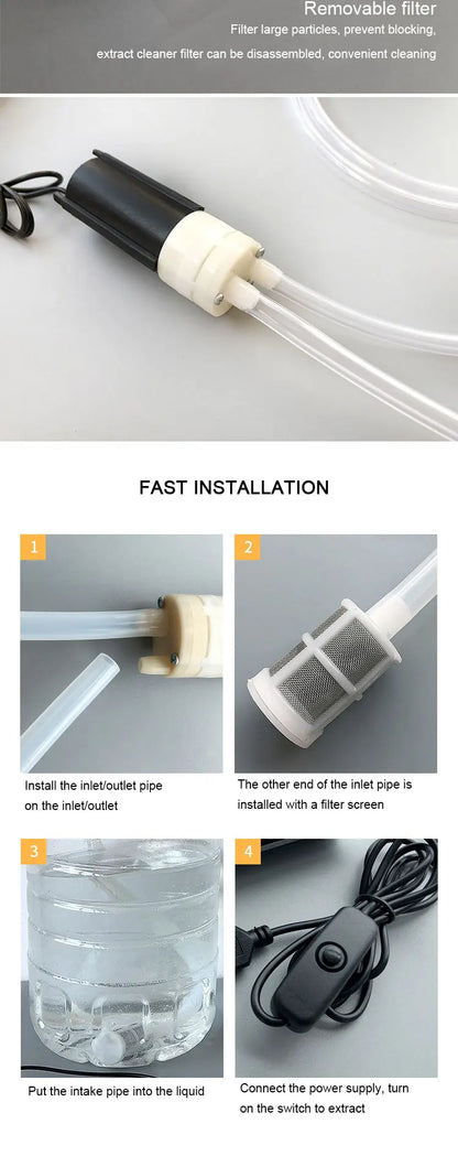 DIY High-Flow Electric Wine Pump – USB Interface Peristaltic Dosing Pump, Miniature Water & Hose Pump