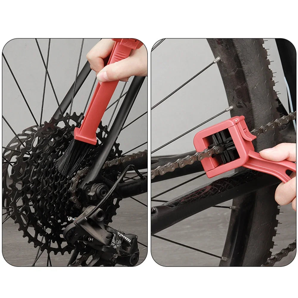 Motorcycle & Bicycle Chain Brush Cleaner — Plastic Scrubber for Chain Cleaning, Outdoor Road Maintenance Tool
