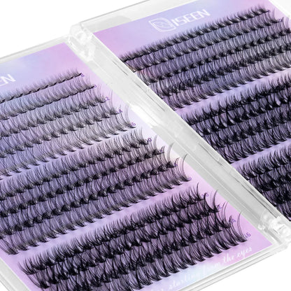 DIY Lash Clusters Kit – Wispy Natural C Curl Eyelash Extensions 8–16mm with Bond & Seal for Salon-Style Eyelash Makeup