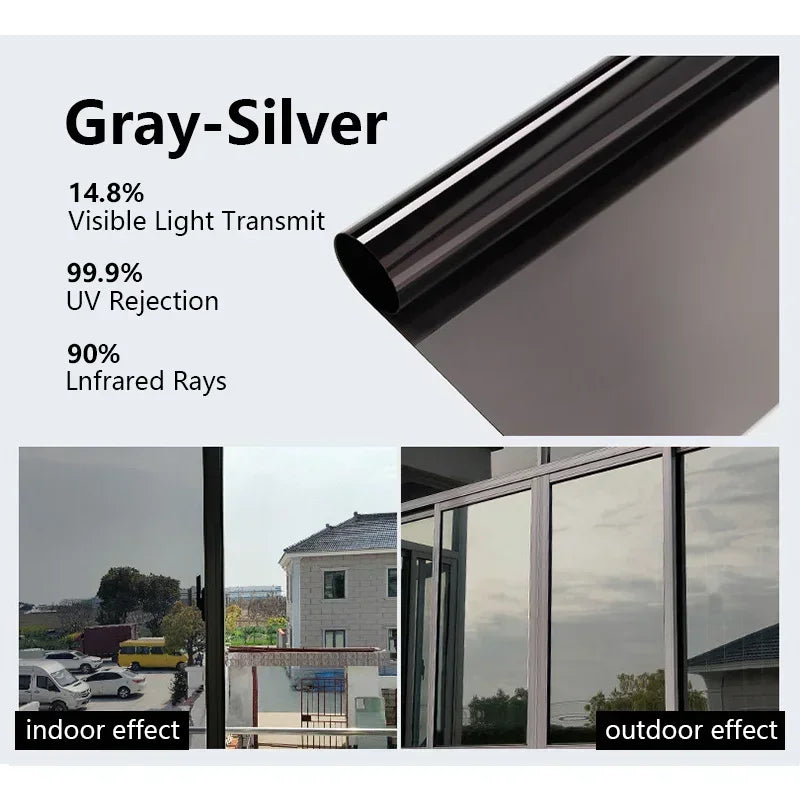 One Way Privacy Window Film - Anti UV Reflective Static Cling Glass Tint Vinyl