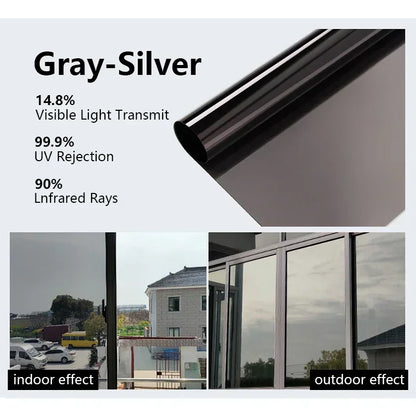 One Way Privacy Window Film - Anti UV Reflective Static Cling Glass Tint Vinyl